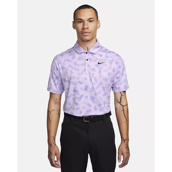 Nike Tour Dri FIT Golf Polo Course Event Logo Lilac Tee 2 Green