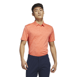 Adidas Textured Jacquard Golf Polo Shirt - Orange