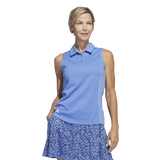 Adidas Texture Sleeveless Golf Polo Shirt - Blue