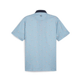 Puma Pique Gingham Golf Polo - Blue