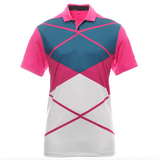 Nike Men's Dri-FIT Vapor Argyle Print Polo - Pink / Blue