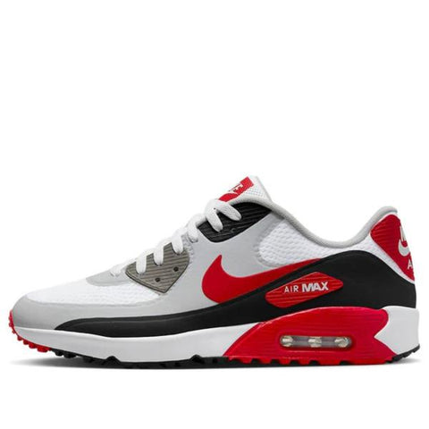 Nike Air Max 90 Golf Shoes - White/Black/Red