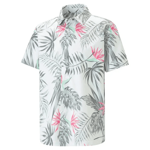 Puma x PTC Paradise Button Down Golf Polo - White