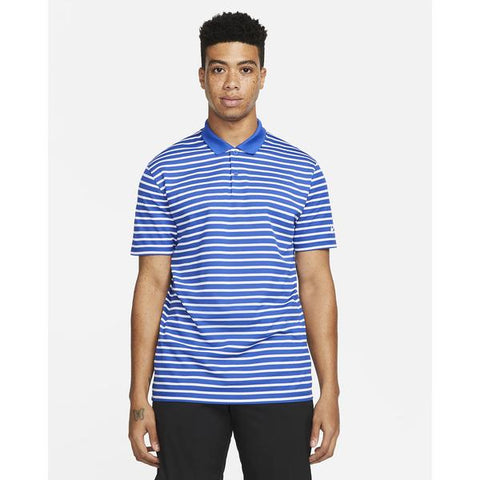 Nike Men's Dri-Fit Victory Striped Golf Polo (Course/Event Logo) - Blue / White