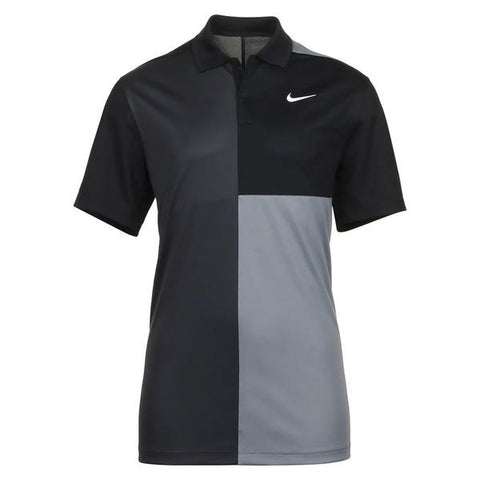 Nike Men's Dri-Fit Victory Blocked Golf Polo (Course/Event Logo) - Black / Grey