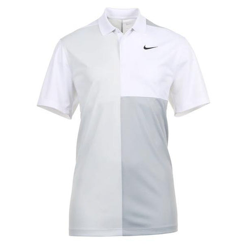 Nike Men's Dri-Fit Victory Blocked Golf Polo (Course/Event Logo) - White / Grey