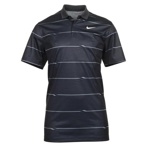 Nike Men's Dri-Fit Victory Ripple Golf Polo (Course/Event Logo) - Black / Grey