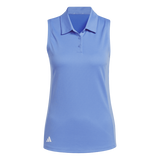 Adidas Texture Sleeveless Golf Polo Shirt - Blue