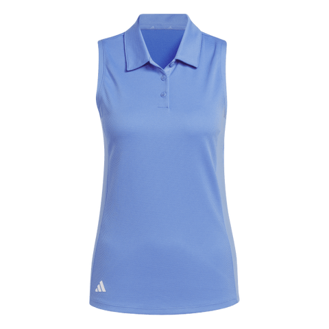 Adidas Texture Sleeveless Golf Polo Shirt - Blue