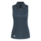 Adidas Texture Sleeveless Golf Polo Shirt - Turquoise