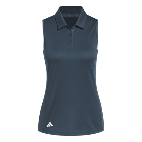 Adidas Texture Sleeveless Golf Polo Shirt - Turquoise