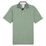 Puma AP Jacquard Stripe Golf Polo - Green