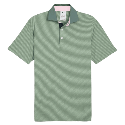 Puma AP Jacquard Stripe Golf Polo - Green