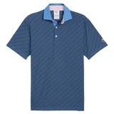 Puma AP Jacquard Stripe Golf Polo - Blue / Navy