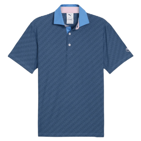 Puma AP Jacquard Stripe Golf Polo - Blue / Navy