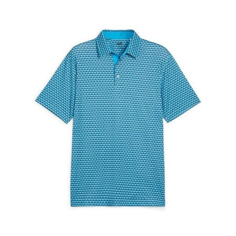 Puma Mens MATTR Palm Deco Golf Polo - Blue