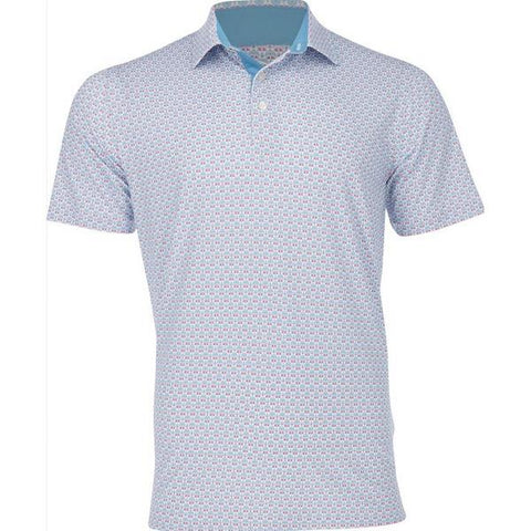 Puma Mens MATTR Palm Deco Golf Polo - Blue / Pink