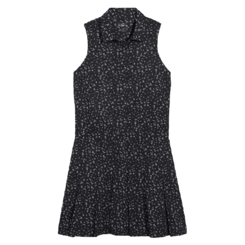 Puma Ladies Leopard Pleated Golf Dress - Black