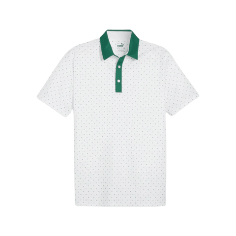 Puma Pure Geo Golf Polo - White / Green