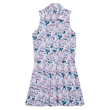 Puma Ladies Bloom Pleated Golf Dress - Pink/Blue/White