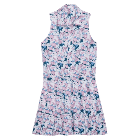 Puma Ladies Bloom Pleated Golf Dress - Pink/Blue/White