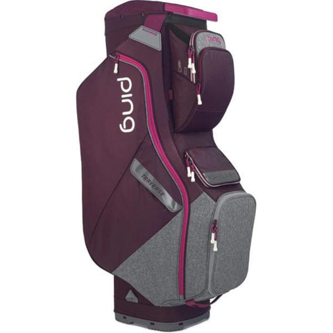 PING TRAVERSE 214 CART BAG GARNET/HTRGRY/MAGENTA