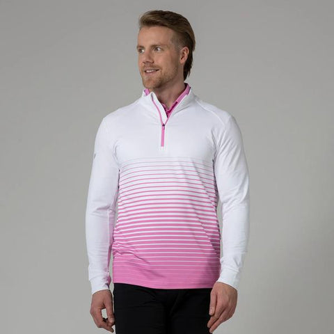 Levelwear Men's Beam Quarter Zip - Cyclamen/White