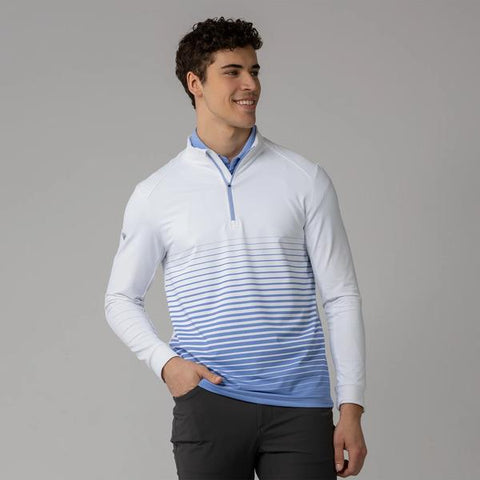 Levelwear Men's Beam Quarter Zip - Hydrangea/White