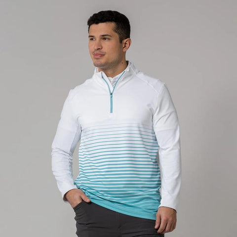 Levelwear Men's Beam Quarter Zip - Marine-Blue/White