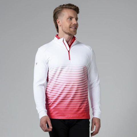 Levelwear Men's Beam Quarter Zip - Flame-Red/White